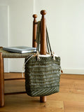Handwoven Leather Tote Bag | Full Grain Cowhide Open Weave Shoulder Bag | Large Basket Tote | Boho Leather Handbag