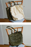 Handwoven Leather Tote Bag | Full Grain Cowhide Open Weave Shoulder Bag | Large Basket Tote | Boho Leather Handbag