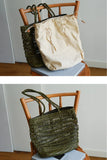 Handwoven Leather Tote Bag | Full Grain Cowhide Open Weave Shoulder Bag | Large Basket Tote | Boho Leather Handbag