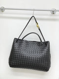 Cowhide Leather Knotted Intrecciato Shoulder Bag | Woven Handbag With Metal Buckle, Daily Fashion Designer Bag, Woven Shoulder Purse