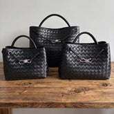 Cowhide Leather Knotted Intrecciato Shoulder Bag | Woven Handbag With Metal Buckle, Daily Fashion Designer Bag, Woven Shoulder Purse