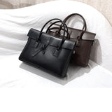 Cowhide Leather laptop bag, Leather Briefcase for Women, 14 Inches Laptop Bag, Leather Work Tote, Business Shoulder Bag, Birthday Gift