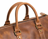 Crazy Horse Full Grain Leather Duffle Bag, Handmade Vintage Cowhide Travel Weekender Bag for Men & Women, Weekend Gear Carry-On