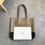 Custom Handcrafted Soft Grain Cowhide Leather Tote | Large Two-Tone Shoulder Bag for Laptop & Travel