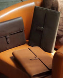 Custom Men’s and Women’s Leather Clutch Bag, Handmade Full Grain Togo Leather Business Handbag with 42 Color Options