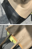 Custom Handcrafted Soft Grain Cowhide Leather Tote | Large Two-Tone Shoulder Bag for Laptop & Travel