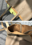 Custom Handcrafted Soft Grain Cowhide Leather Tote | Large Two-Tone Shoulder Bag for Laptop & Travel