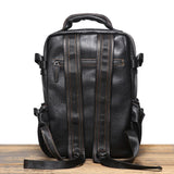 Genuine Full Grain Cowhide Leather Backpack for Men — Handmade Large Travel & Laptop Rucksack | 2 Sizes, 4 Colours | Tactical Buckle Design