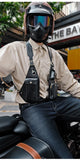 Genuine Crazy Horse Leather Chest Rig Harness Bag for Men — Handcrafted Dual Shoulder Holster Vest with Multi-Pocket | Retro Motorcycle & Daily Carry