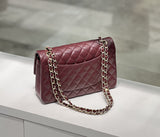 Classic Caviar/Lambskin Flap Bag with Chain Ball | Genuine Caviar Leather Crossbody Bag, Leather Shoulder Purse, Chain Strap Lock Bag, Christmas Gift