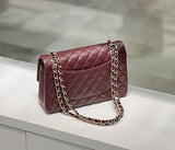 Classic Caviar/Lambskin Flap Bag with Chain Ball | Genuine Caviar Leather Crossbody Bag, Leather Shoulder Purse, Chain Strap Lock Bag, Christmas Gift