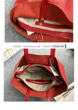 Large Soft Cowhide Leather Tote | Minimalist Oversized Shopper with Removable Inner Pouch