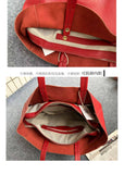 Large Soft Cowhide Leather Tote | Minimalist Oversized Shopper with Removable Inner Pouch