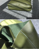 Large Soft Cowhide Leather Tote | Minimalist Oversized Shopper with Removable Inner Pouch