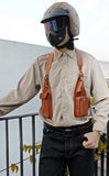 Genuine Crazy Horse Leather Chest Rig Harness Bag for Men — Handcrafted Dual Shoulder Holster Vest with Multi-Pocket | Retro Motorcycle & Daily Carry