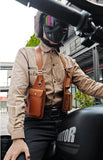 Genuine Crazy Horse Leather Chest Rig Harness Bag for Men — Handcrafted Dual Shoulder Holster Vest with Multi-Pocket | Retro Motorcycle & Daily Carry