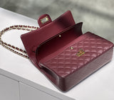 Classic Caviar/Lambskin Flap Bag with Chain Ball | Genuine Caviar Leather Crossbody Bag, Leather Shoulder Purse, Chain Strap Lock Bag, Christmas Gift