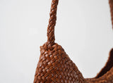 Artisanal Braided Leather Summer Crescent, Handwoven Leather Hobo Bag, Full Grain Underarm Bag