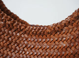 Artisanal Braided Leather Summer Crescent, Handwoven Leather Hobo Bag, Full Grain Underarm Bag