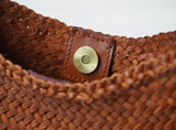 Artisanal Braided Leather Summer Crescent, Handwoven Leather Hobo Bag, Full Grain Underarm Bag