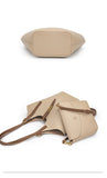 Minimalist Pebbled Leather Tote Bag with Pouch | Large Shoulder Laptop Bucket Bag (2 In 1)