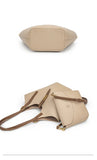 Minimalist Pebbled Leather Tote Bag with Pouch | Large Shoulder Laptop Bucket Bag (2 In 1)