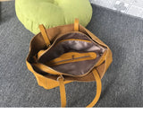 Large Soft Cowhide Leather Tote | Minimalist Oversized Shopper with Removable Inner Pouch