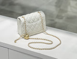 Classic Caviar/Lambskin Flap Bag with Chain Ball | Genuine Caviar Leather Crossbody Bag, Leather Shoulder Purse, Chain Strap Lock Bag, Christmas Gift