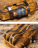 Genuine Full Grain Cowhide Leather Backpack for Men — Handmade Large Travel & Laptop Rucksack | 2 Sizes, 4 Colours | Tactical Buckle Design