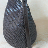 Handwoven Full Grain Leather Bucket Bag | Stylish Shoulder Bag for Women | Leather Beach Bag