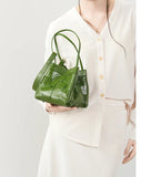 Women's Soft Luxurious Calfskin Leather Handwoven Bucket Shoulder Bag, Crossbody Bag