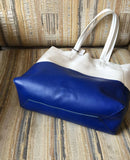 Custom Handcrafted Soft Grain Cowhide Leather Tote | Large Two-Tone Shoulder Bag for Laptop & Travel