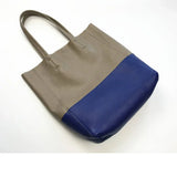 Custom Handcrafted Soft Grain Cowhide Leather Tote | Large Two-Tone Shoulder Bag for Laptop & Travel