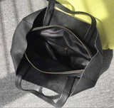 Large Soft Cowhide Leather Tote | Minimalist Oversized Shopper with Removable Inner Pouch
