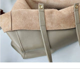 Large Soft Cowhide Leather Tote | Minimalist Oversized Shopper with Removable Inner Pouch