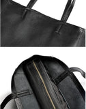 Large Soft Cowhide Leather Tote | Minimalist Oversized Shopper with Removable Inner Pouch