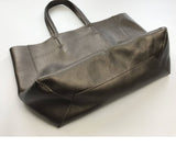 Large Soft Cowhide Leather Tote | Minimalist Oversized Shopper with Removable Inner Pouch