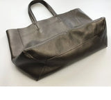 Large Soft Cowhide Leather Tote | Minimalist Oversized Shopper with Removable Inner Pouch