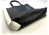 Custom Handcrafted Soft Grain Cowhide Leather Tote | Large Two-Tone Shoulder Bag for Laptop & Travel