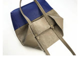 Custom Handcrafted Soft Grain Cowhide Leather Tote | Large Two-Tone Shoulder Bag for Laptop & Travel