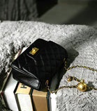 Classic Caviar/Lambskin Flap Bag with Chain Ball | Genuine Caviar Leather Crossbody Bag, Leather Shoulder Purse, Chain Strap Lock Bag, Christmas Gift - Image 7