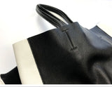 Custom Handcrafted Soft Grain Cowhide Leather Tote | Large Two-Tone Shoulder Bag for Laptop & Travel