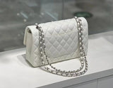 Classic Caviar/Lambskin Flap Bag with Chain Ball | Genuine Caviar Leather Crossbody Bag, Leather Shoulder Purse, Chain Strap Lock Bag, Christmas Gift