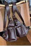 Genuine Crazy Horse Leather Chest Rig Harness Bag for Men — Handcrafted Dual Shoulder Holster Vest with Multi-Pocket | Retro Motorcycle & Daily Carry