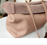 Large Soft Cowhide Leather Tote | Minimalist Oversized Shopper with Removable Inner Pouch