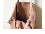 Large Soft Cowhide Leather Tote | Minimalist Oversized Shopper with Removable Inner Pouch