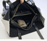 Custom Handcrafted Soft Grain Cowhide Leather Tote | Large Two-Tone Shoulder Bag for Laptop & Travel