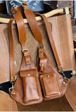 Genuine Crazy Horse Leather Chest Rig Harness Bag for Men — Handcrafted Dual Shoulder Holster Vest with Multi-Pocket | Retro Motorcycle & Daily Carry