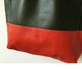 Custom Handcrafted Soft Grain Cowhide Leather Tote | Large Two-Tone Shoulder Bag for Laptop & Travel
