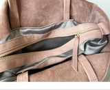 Large Soft Cowhide Leather Tote | Minimalist Oversized Shopper with Removable Inner Pouch